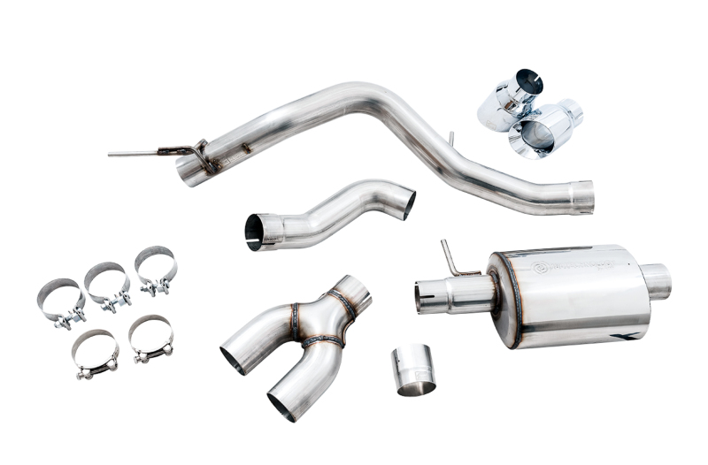 Ford Ranger Performance Exhaust - AWE Tuning - Cat Back, 0FG, Bash Guard - Chrome Silver - `19-`27